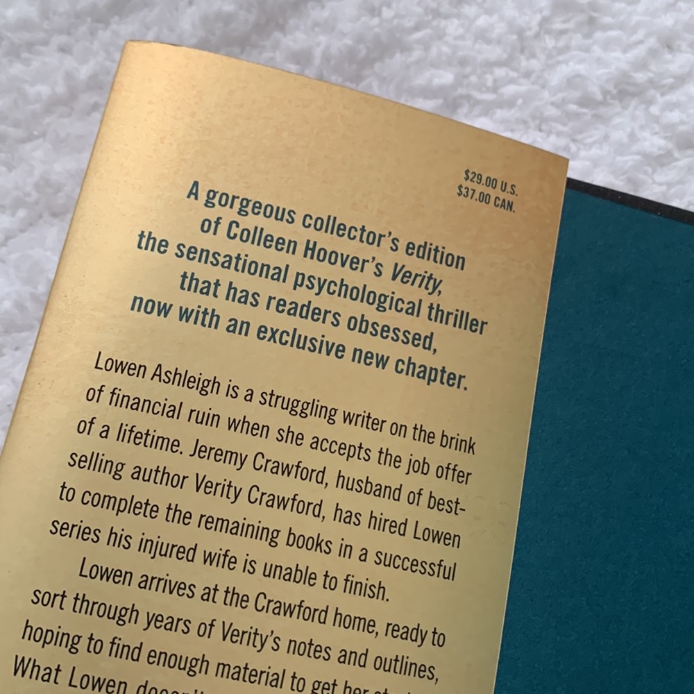 Collector’s Edition copy of Colleen Hoover’s novel Verity - Picture 5 of 12